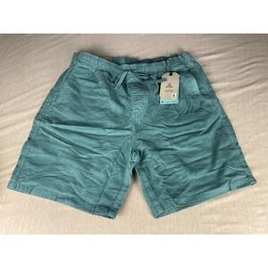 PrAna Men's Shorts Large Green Corduroy Camping Hiking Fishing Summer Drawstring